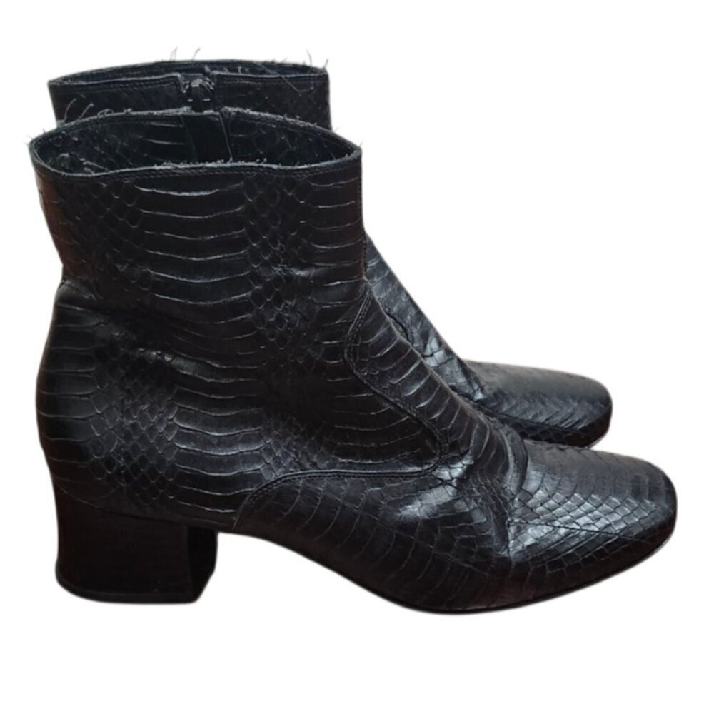 Gianni Barbato archive rare Python Leather black ankle boots shoes Size: EU 39.5